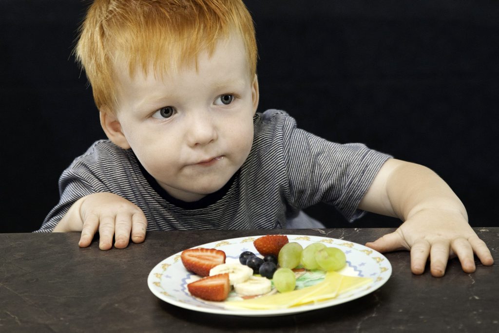 Fussy eater Hayden Cunningham, 3, pleads for something more yummy after being offered healthy fruit for morning tea. Fussy eater Hayden Cunningham, 3, pleads for something more yummy after being offered healthy fruit for morning tea.